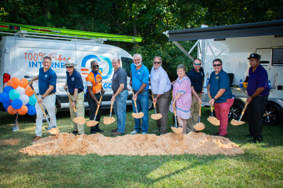 Group of people at a ground breaking ceremony